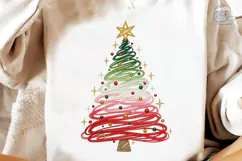 Christmas Tree Line Art PNG Shirt Design Product Image 4