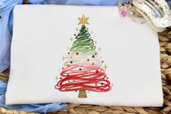 Christmas Tree Line Art PNG Shirt Design Product Image 6