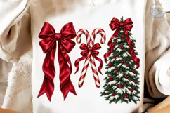 Christmas Bows Candy Canes Tree PNG Product Image 3