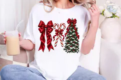 Christmas Bows Candy Canes Tree PNG Product Image 4