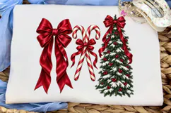 Christmas Bows Candy Canes Tree PNG Product Image 5