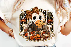 Halloween Ghost Pumpkin PNG Sublimation Product Image 6