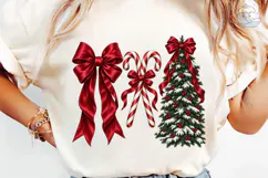 Christmas Bows Candy Canes Tree PNG Product Image 6
