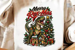 Merry Rex-Mas Dinosaur PNG Sublimation D Product Image 3