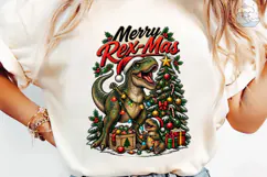 Merry Rex-Mas Dinosaur PNG Sublimation D Product Image 6