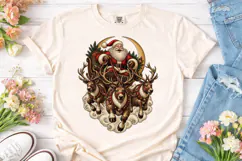 Santa Reindeer Moon PNG Sublimation Desi Product Image 2