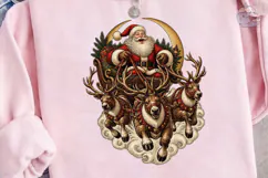 Santa Reindeer Moon PNG Sublimation Desi Product Image 3