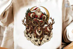 Santa Reindeer Moon PNG Sublimation Desi Product Image 4