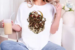 Santa Reindeer Moon PNG Sublimation Desi Product Image 1