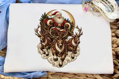 Santa Reindeer Moon PNG Sublimation Desi Product Image 5