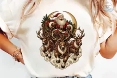 Santa Reindeer Moon PNG Sublimation Desi Product Image 6