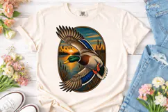 Duck Sunset PNG Shirt Design Sublimation Product Image 1