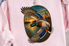 Duck Sunset PNG Shirt Design Sublimation Product Image 2
