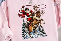 Cowboy Santa Reindeer PNG Sublimation Sh Product Image 2
