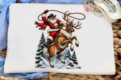 Cowboy Santa Reindeer PNG Sublimation Sh Product Image 5