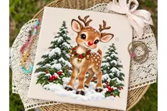 Cute Reindeer Christmas PNG Sublimation Product Image 2