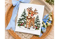 Cute Reindeer Christmas PNG Sublimation Product Image 3