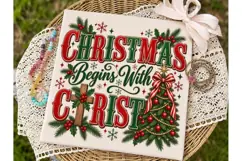 Christmas Begins With Christ PNG Shirt Product Image 1