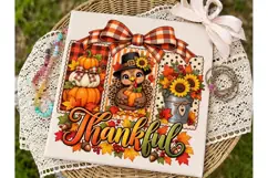 Thankful Turkey Pumpkin PNG Sublimation Product Image 2