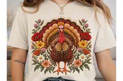 Thanksgiving Turkey Floral PNG Sublimati Product Image 1
