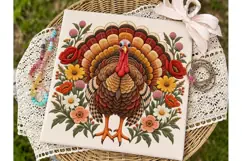 Thanksgiving Turkey Floral PNG Sublimati Product Image 2