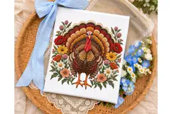 Thanksgiving Turkey Floral PNG Sublimati Product Image 3