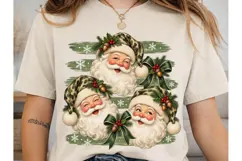 Vintage Santa Faces PNG Sublimation Desi Product Image 2