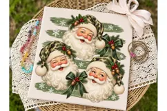 Vintage Santa Faces PNG Sublimation Desi Product Image 3