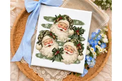 Vintage Santa Faces PNG Sublimation Desi Product Image 1