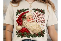 Believe in Christmas Magic Santa PNG Shi Product Image 1