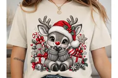 Cute Reindeer Christmas PNG Sublimation Product Image 2