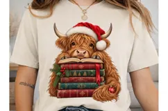 Highland Cow Christmas PNG Shirt Design Product Image 2