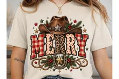 Merry Cowboy Hat PNG Sublimation Design Product Image 2