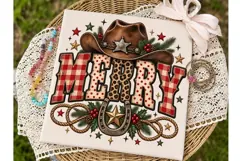 Merry Cowboy Hat PNG Sublimation Design Product Image 1