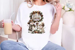 Let It Snow Snowman PNG Sublimation Desi Product Image 4