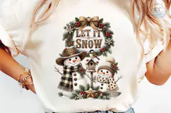 Let It Snow Snowman PNG Sublimation Desi Product Image 6