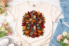 Fall Cross Pumpkin PNG Sublimation Desig Product Image 2