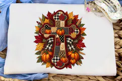 Fall Cross Pumpkin PNG Sublimation Desig Product Image 5