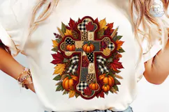 Fall Cross Pumpkin PNG Sublimation Desig Product Image 6