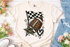 Football Leopard Heart Flag PNG Sublimat Product Image 2