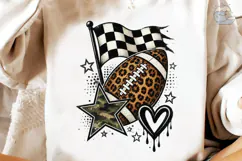 Football Leopard Heart Flag PNG Sublimat Product Image 1