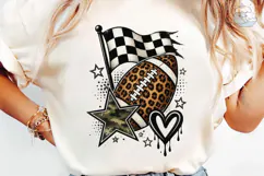 Football Leopard Heart Flag PNG Sublimat Product Image 6
