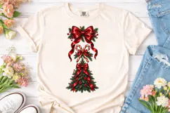 Christmas Bow Tree PNG Sublimation Desig Product Image 2