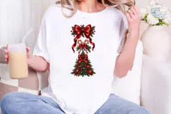 Christmas Bow Tree PNG Sublimation Desig Product Image 5