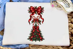 Christmas Bow Tree PNG Sublimation Desig Product Image 1