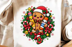 Cute Gingerbread Christmas PNG Sublimati Product Image 3