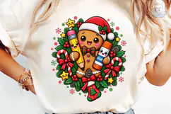 Cute Gingerbread Christmas PNG Sublimati Product Image 6