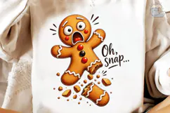 Oh Snap Gingerbread Man PNG Sublimation Product Image 4
