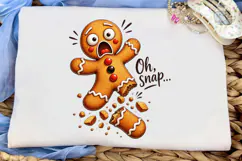 Oh Snap Gingerbread Man PNG Sublimation Product Image 5