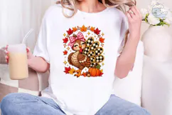 Autumn Turkey PNG Sublimation Design Product Image 1